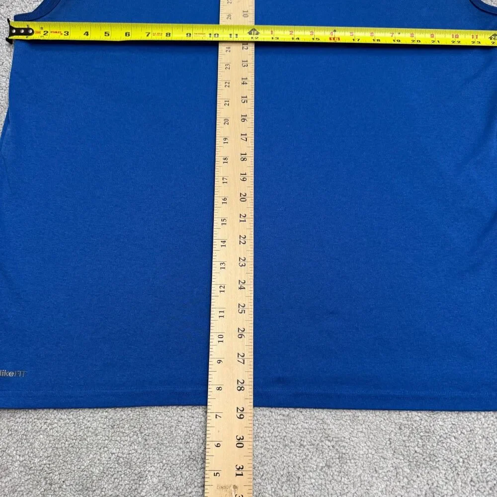 Nike Dri-FIT Sleeveless Training Tank Top Men XL Blue Active Shirt Swoosh GUC